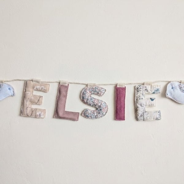 Personalised Floral Velvet Nursery Banner – Signature Collection