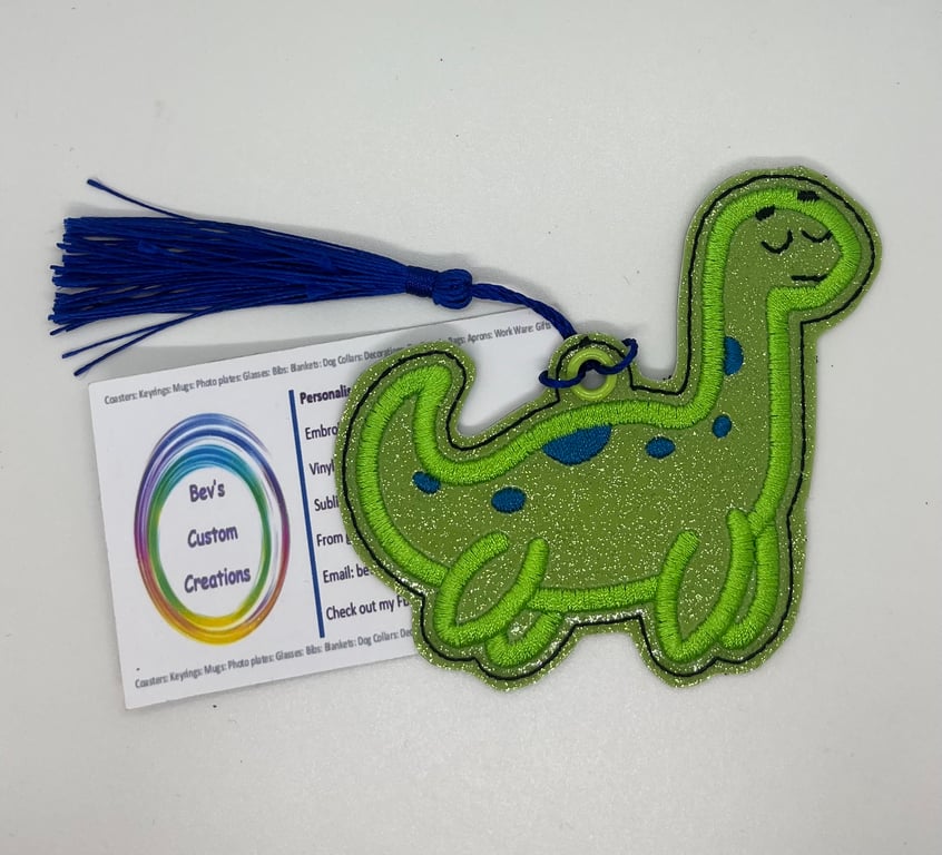 Monster, Embroidered Bookmark,  