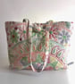 Beach shoulder or shopping bag upcycled in padded embroidery 