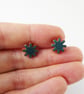 Starburst stud earrings, blue green. - Image 4