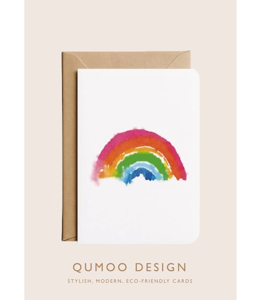 Back to School Rainbow Good Luck Sending love Greetings Card Blank (QM285)