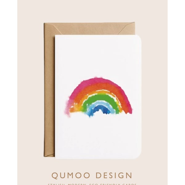 Back to School Rainbow Good Luck Sending love Greetings Card Blank (QM285)