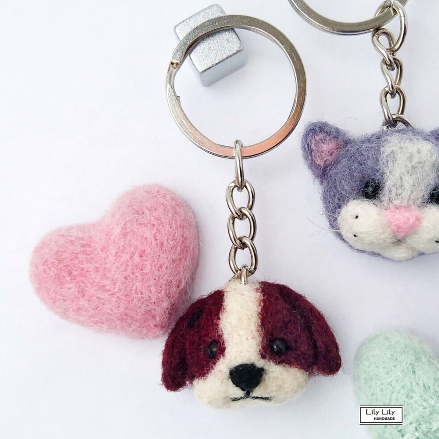 Dog keyring, bagcharm, keycharm by Lily Lily Handmade