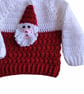 Festive Crochet Baby Jumper Santa Father Christmas, Red White Sweater 1-2 years  - Image 5