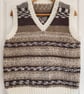 Hand Knit Tank Top - Brown and Cream