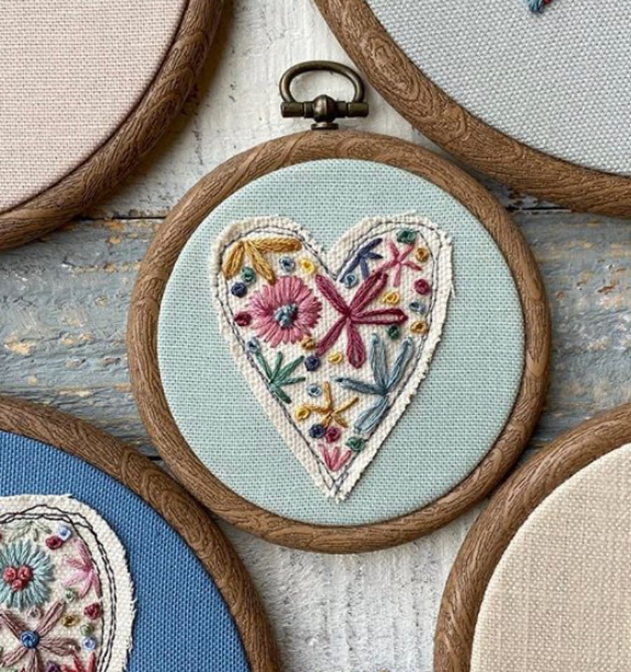 Mini Heart Embroidery Hoop Art