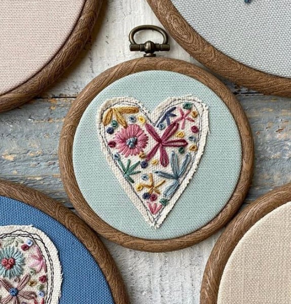 Mini Heart Embroidery Hoop Art