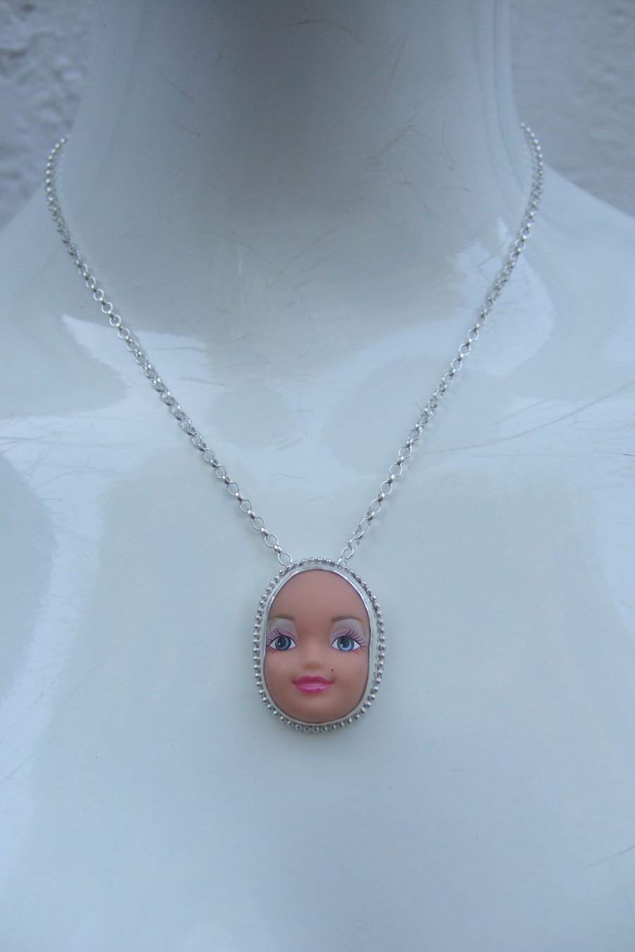 Sterling Silver Doll Face Pendant No. 8