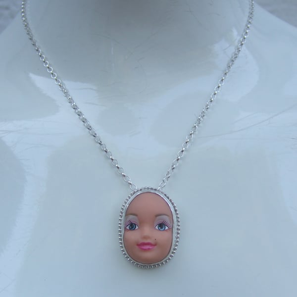 Sterling Silver Doll Face Pendant No. 8