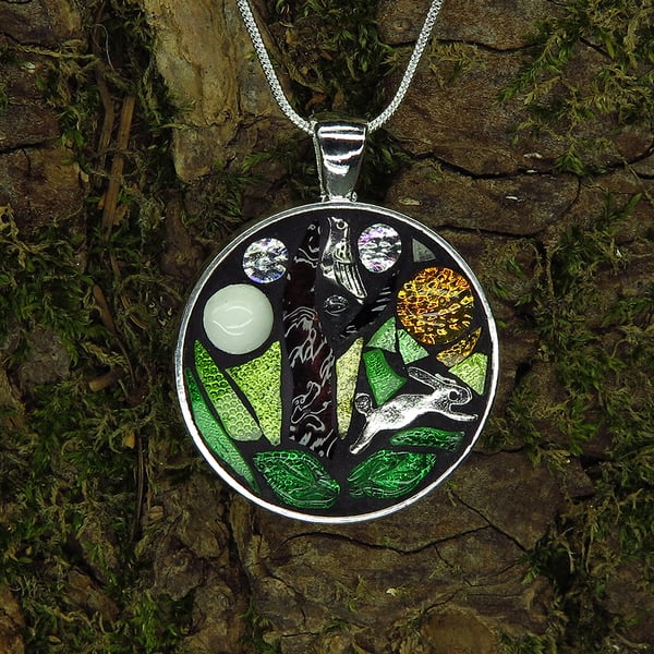 'Moon Rise' - Mosaic Pendant