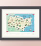 Kent map A3 illustrated poster - Image 3