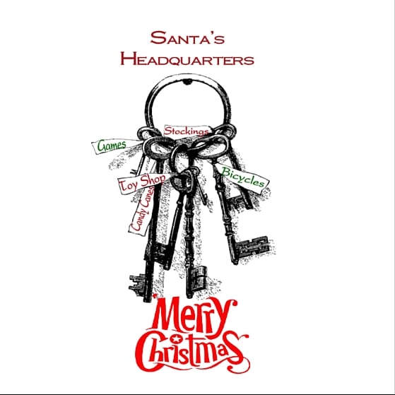 Christmas Card Vintage Style Santa's Headquarters