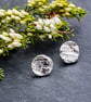 Full Moon Earrings - Recycled Silver Studs - Image 4
