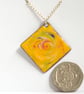 red, green and blue over yellow -square pendant - Image 2