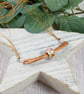Copper Rose Necklace. Glass Lampwork Bead with Rose Quartz. - Image 2