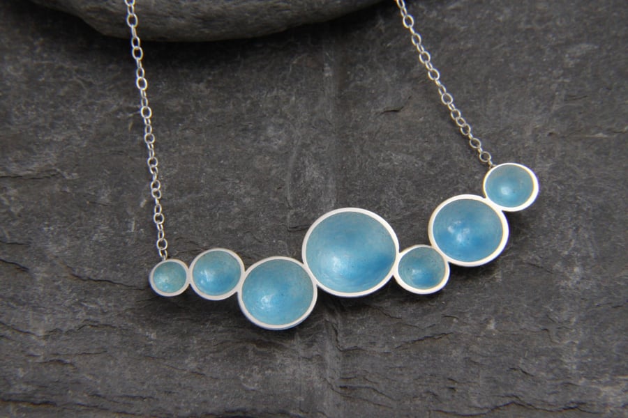 Rockpool Statement Enamel and Sterling Silver necklace 