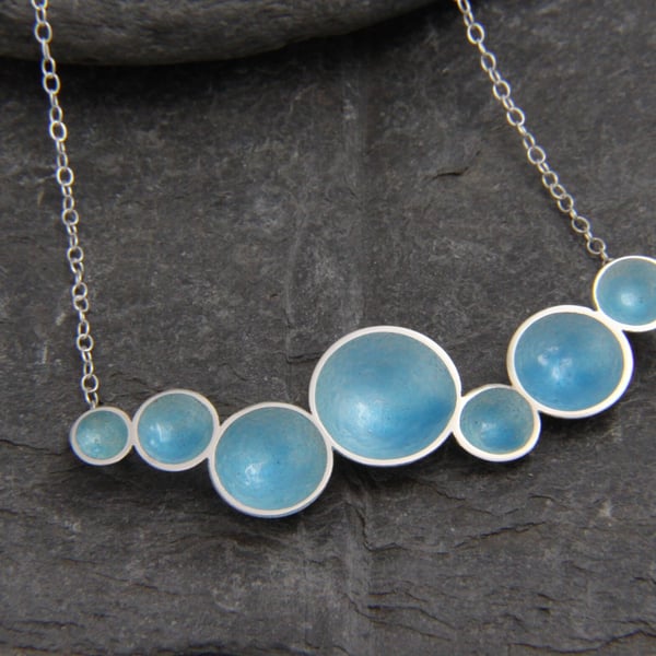 Rockpool Statement Enamel and Sterling Silver necklace 