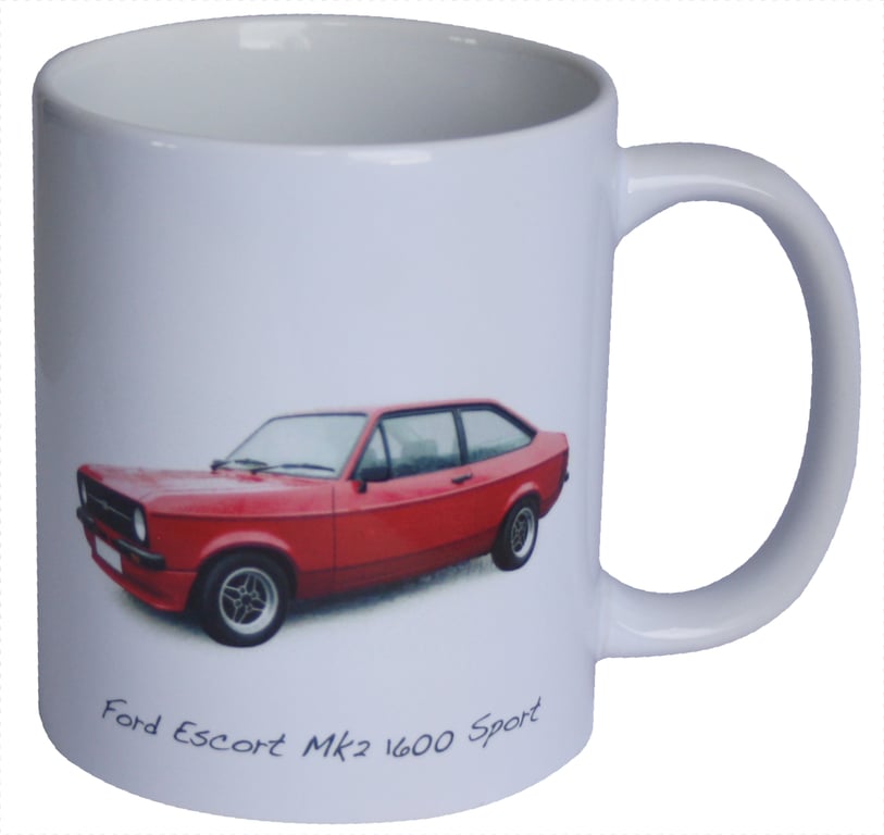 Ford Escort Mk2 1600 Sport 1980 (Red) - 11oz Ceramic Mug 