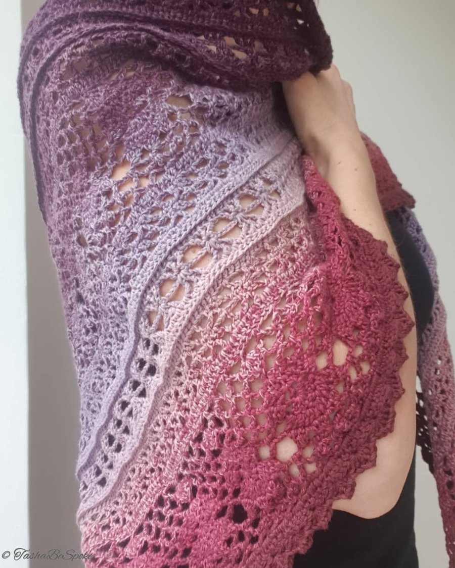 Hand crochet cotton shawl, Birthday gift for women, Unique handmade gift