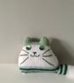 Red knitted kitten decor - gift for cat lady 