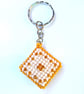 Key Rings, Bag Charm Embroidered with Beads on Plastic canvas - Image 3