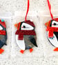 Fused glass puffin hanging
