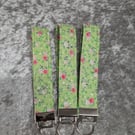 Keyfob Wristlet - Green Flowers