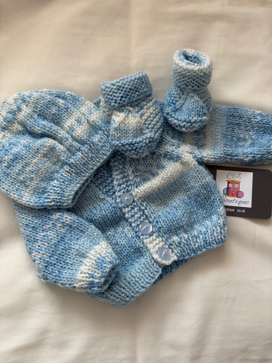 Cardigan, Hat & Booties