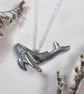 Handmade Humpback Whale Necklace: Recycled Pewter, 18 inch Chain, Ocean Sculptur - Image 3