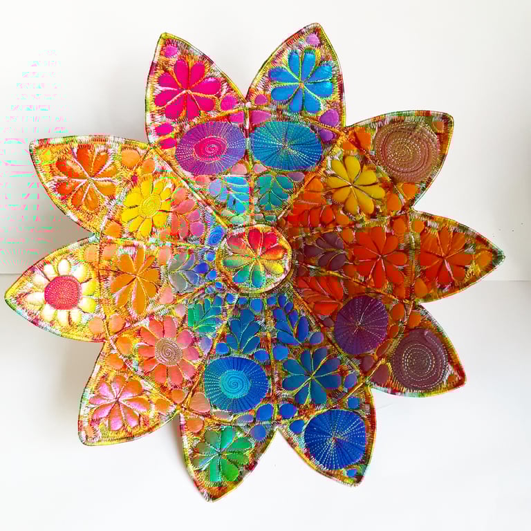 Bowl Textile Free Machine Embroidery and Applique 