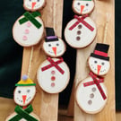 Fun and colourful wooden snowman decorations