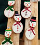 Fun and colourful wooden snowman decorations