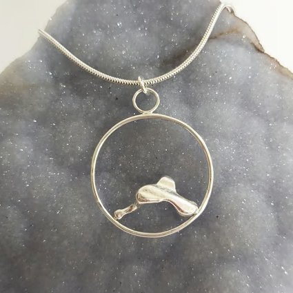Sterling Silver Nugget Pendant on a Necklace