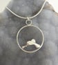 Sterling Silver Nugget Pendant on a Necklace - Image 1