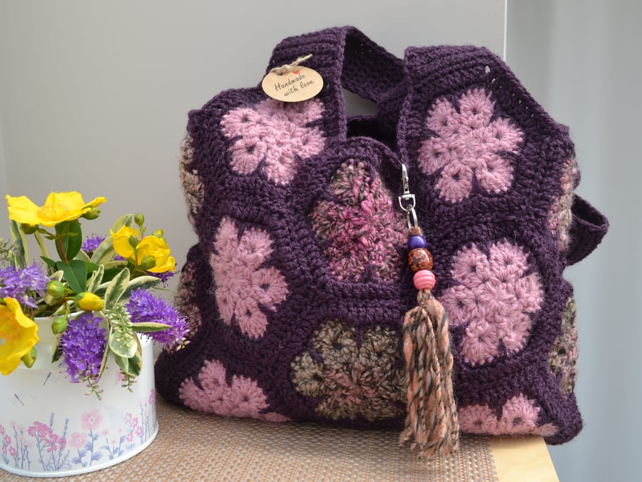 Charming Purple Flower Bag