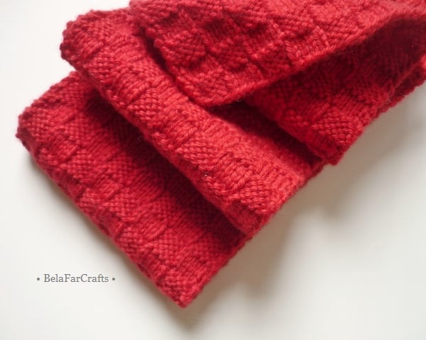 Unisex red wool scarf - His & Hers gift - Hand knitted spring scarf
