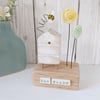 Wooden Beehive With Clay Flower Garden and Bee 'Bee Happy'