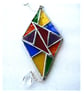 Stained Glass Diamond Suncatcher Handmade Rainbow Triangles 