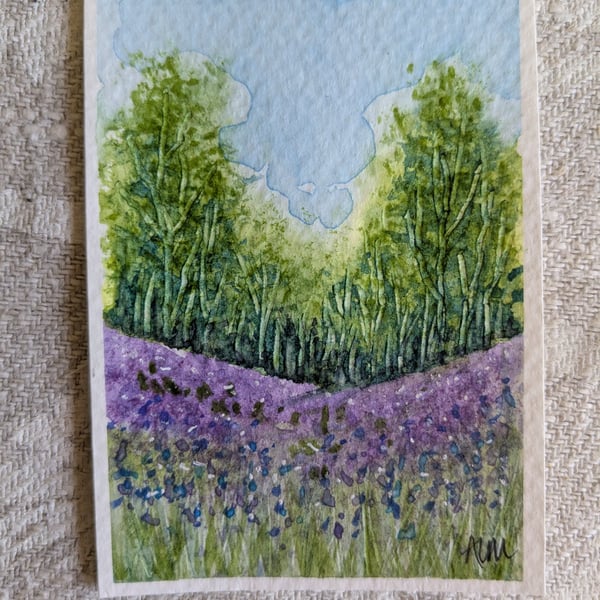 Bluebell Wood 1, ACEO artcard 