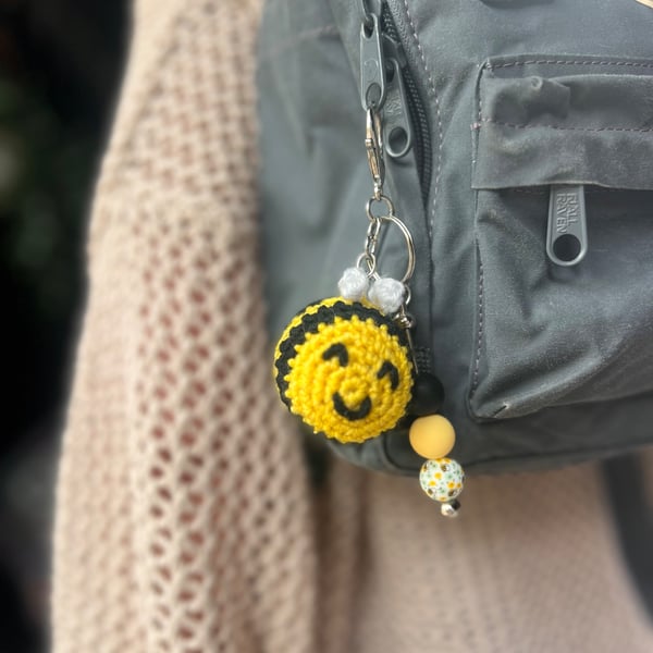 Fuzzy Butt Bee Keyring