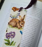 Bunny rabbit woodland bookmark decoupage with tassel - Image 2
