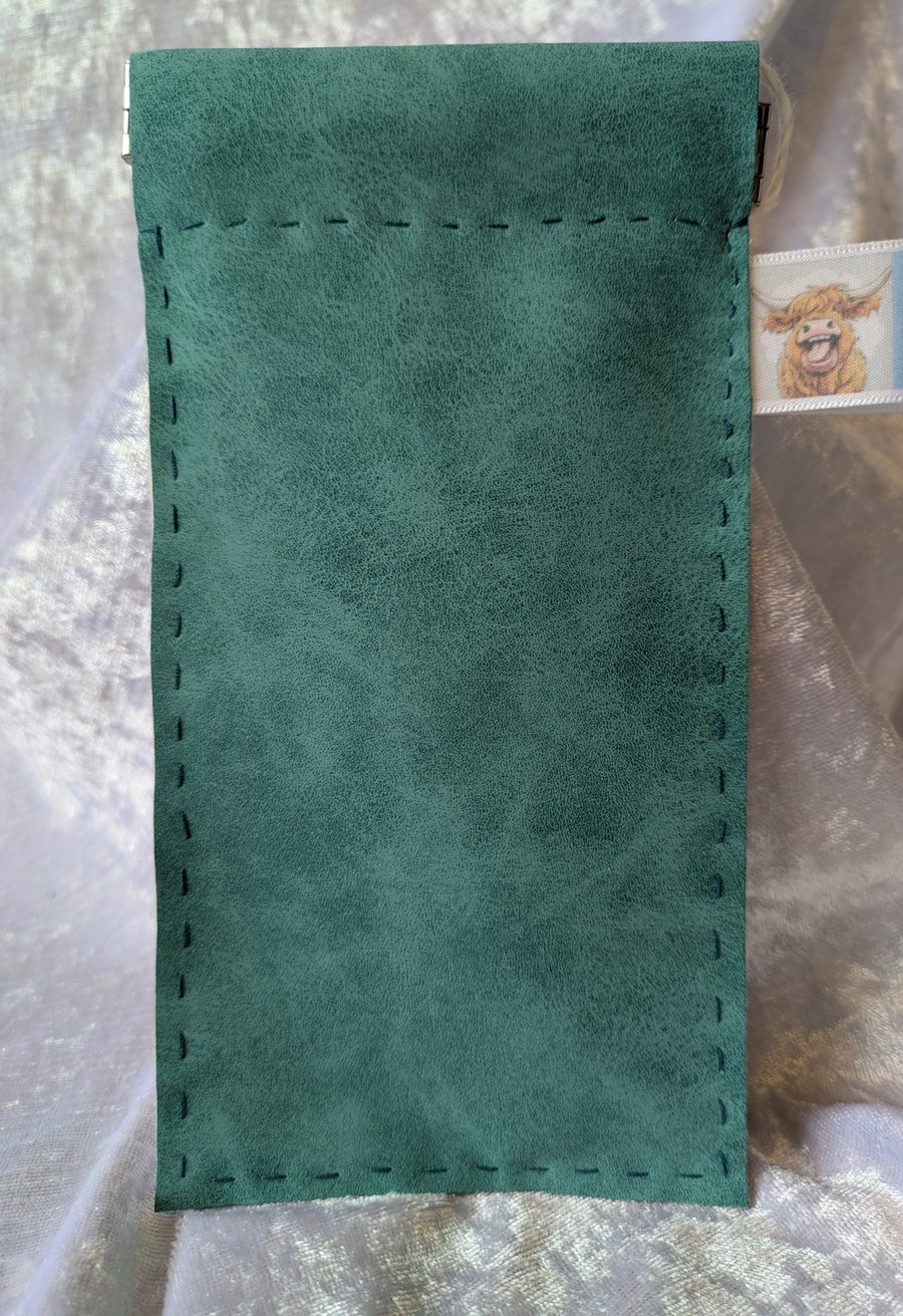 Blue suede (effect) glasses case