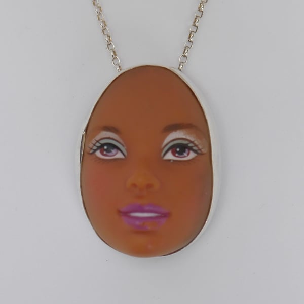 Sterling Silver Doll Face Pendant No. 16