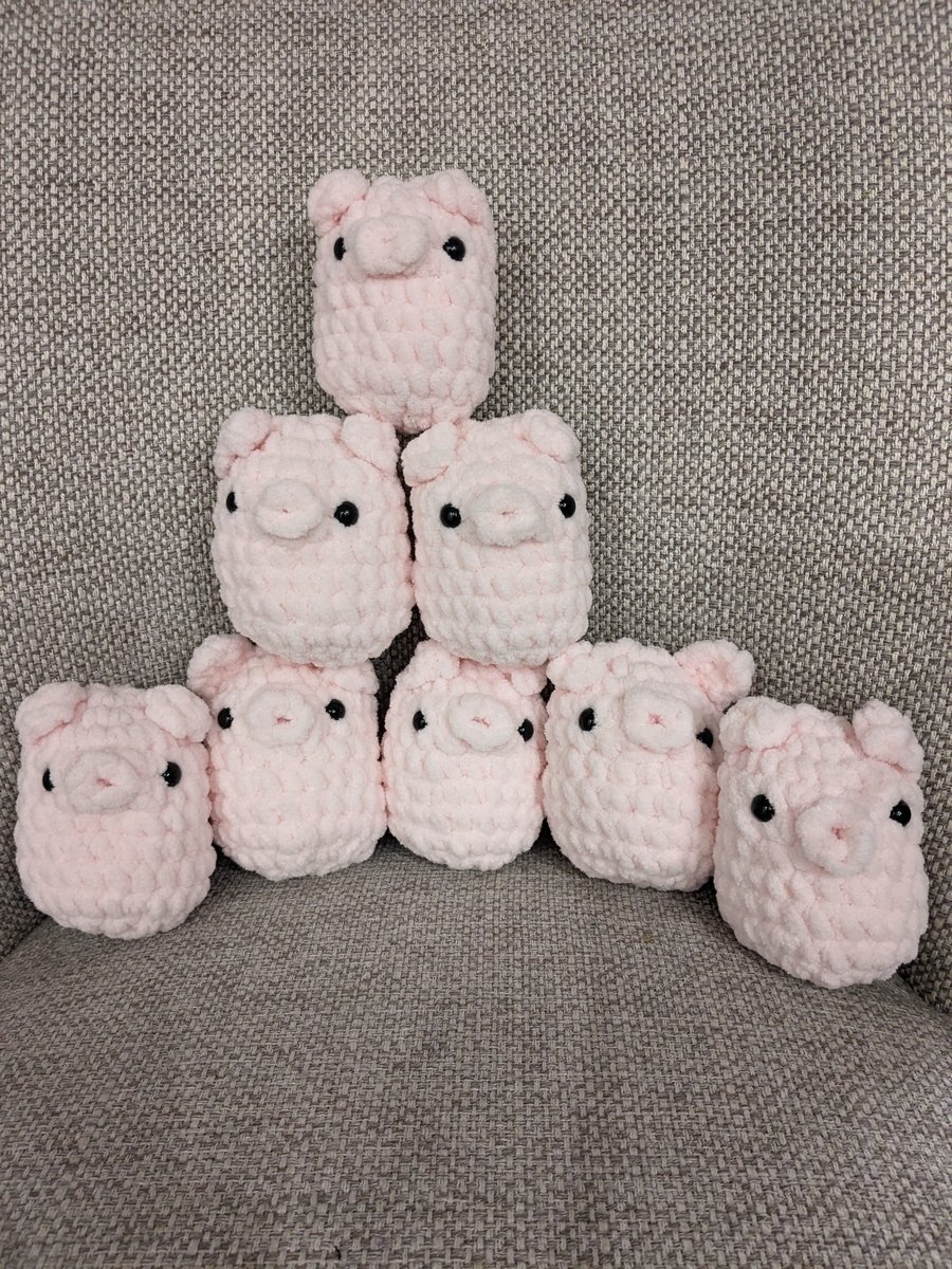 Handmade Crochet Pink Piglet Soft Toy Plushie