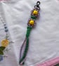 Handmade Macramé Fidget Flower Bag Charm Keyring - Image 4
