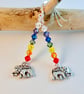 Rainbow Chakra Swarovski Earrings With Elephant Charms - Handmade In Devon - Image 5