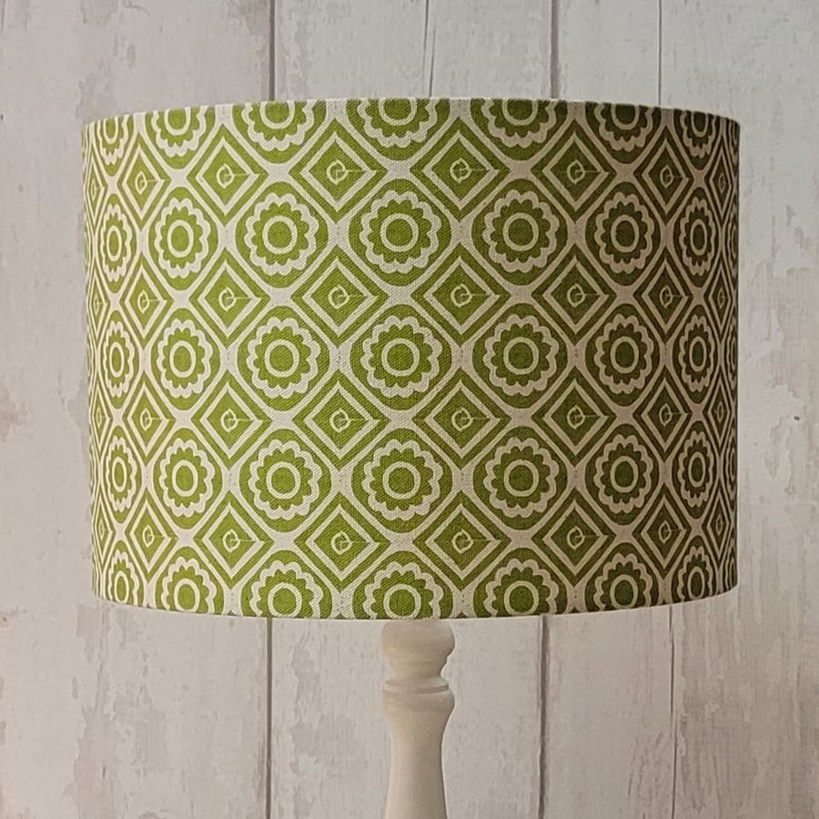 30cm drum lampshade in green 'Rebecca'