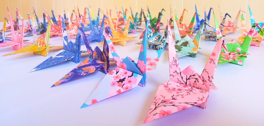 Japanese Origami Paper Crane Set of 40 Handmade Wedding Favours Gift 
