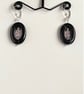 Black Agate, Crystal Sterling Silver Earrings  - Image 9