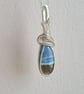 Natural Owyhee Blue Opal & 925 Silver Necklace Pendant Gift Crystal Jewellery  - Image 9